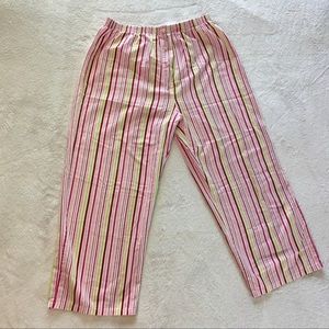 JW sleep capris - pink, white, & green